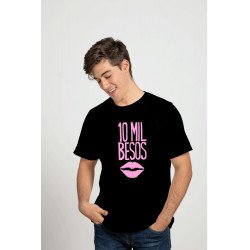 Printernet Playera De Manga Corta con Diseño de Amor y amistad 10 mil besos, Ideal para Regalo