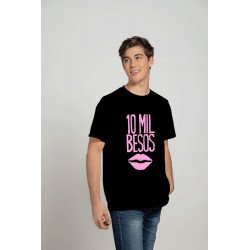 Printernet Playera De Manga Corta con Diseño de Amor y amistad 10 mil besos, Ideal para Regalo