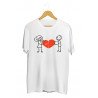 Printernet Playera De Manga Corta con Diseño de Amor y amistad Novios con Corazon, Ideal para Regalo