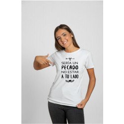 Printernet Playera De Manga Corta con Diseño de Amor y amistad, Seria un pecado no estar a tu lado