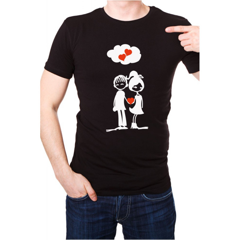 Printernet Playera De Manga Corta con Diseño de Amor y amistad, De la mano corazon