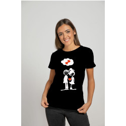 Printernet Playera De Manga Corta con Diseño de Amor y amistad, De la mano corazon