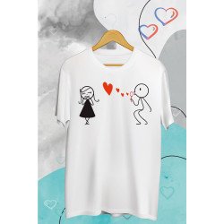 Printernet Playera De Manga Corta con Diseño de Amor y amistad,Burbujas de Amor