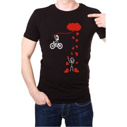 Printernet Playera De Manga Corta con Diseño de Amor y amistad, Bicicleta de Amor