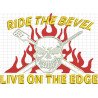 Ponchado Live on the Edge Ride the Bevel Calavera para bordar en Printernet