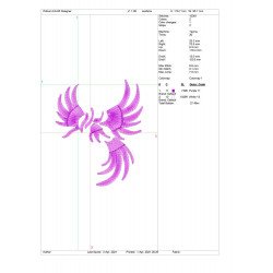 Ponchado Ave Fenix para bordar en Printernet
