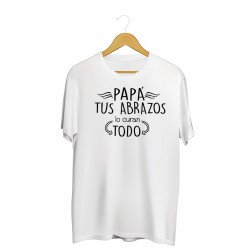 Printernet Playera Feliz día del Padre Tus Abrazos lo curan todo PAPA