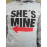 Printernet Sudadera Diseño original She or He is Mine San Valentin