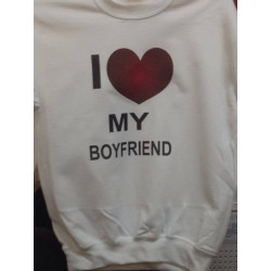 Printernet Sudadera I LOVE MY BOYFRIEND San Valentin Amor y Amistad