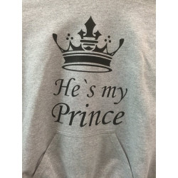 Printernet Sudadera He is my Prince San Valentin Amor y Amistad alta calidad