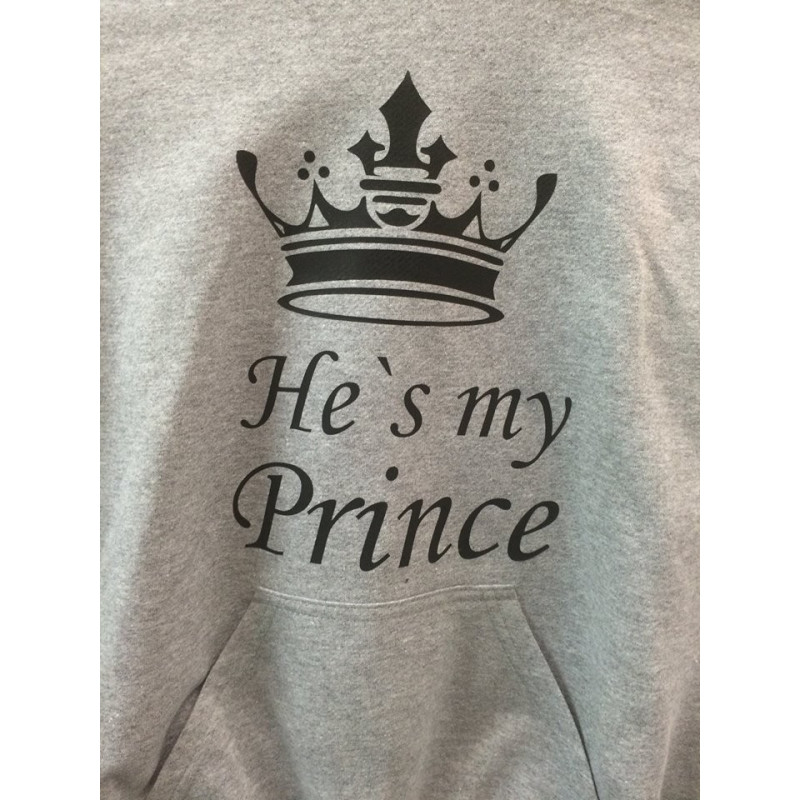 Printernet Sudadera He is my Prince San Valentin Amor y Amistad alta calidad