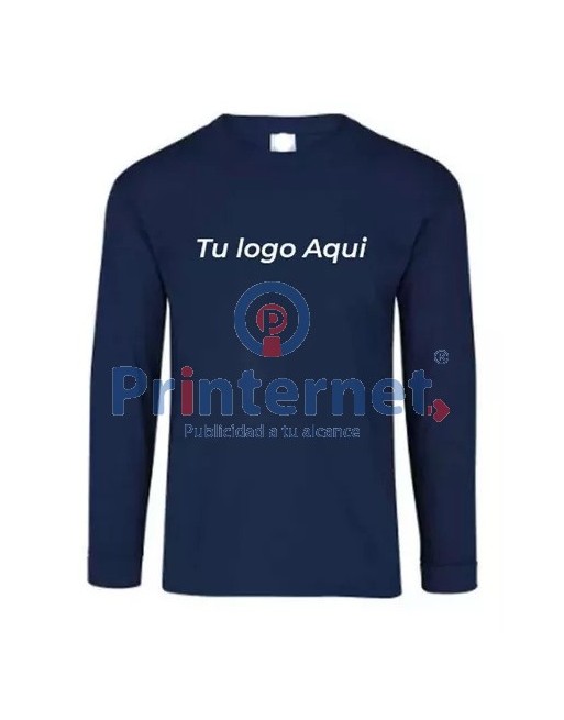 Playera Estampada Caballero Personalizada Manga Larga Tu Logo Aquí