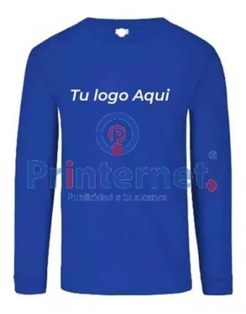 Playera Estampada Caballero Personalizada Manga Larga Tu Logo Aquí