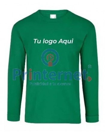 Playera Estampada Caballero Personalizada Manga Larga Tu Logo Aquí