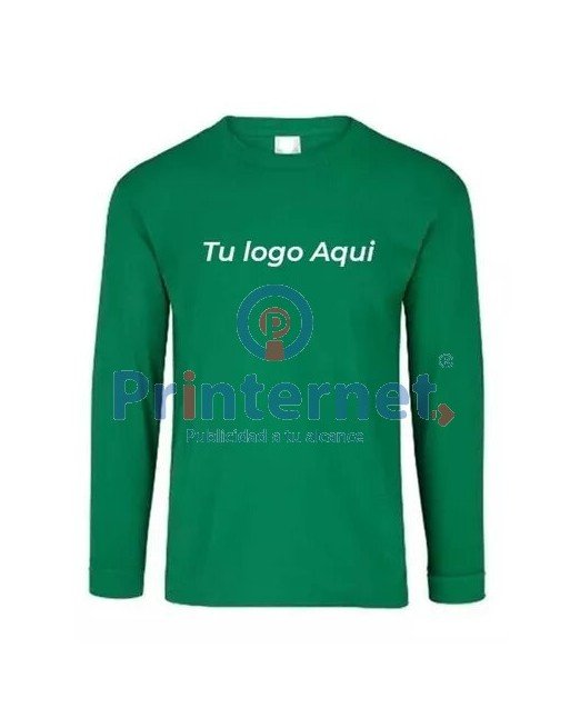 Playera Estampada Caballero Personalizada Manga Larga Tu Logo Aquí