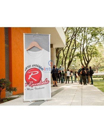 Printernet Banner enrollable display 85x2mts- roll up e incluye lona calidad intermedio