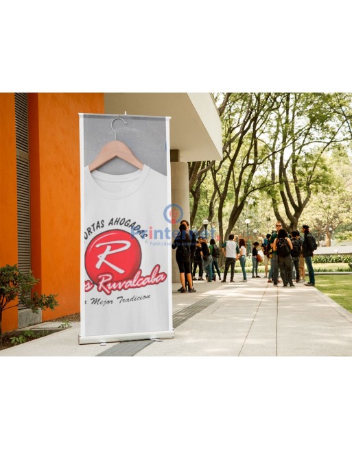 Printernet Banner enrollable display 85x2mts- roll up e incluye lona calidad intermedio