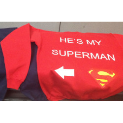 Printernet Sudadera He is my Superman diseño original frente reverso