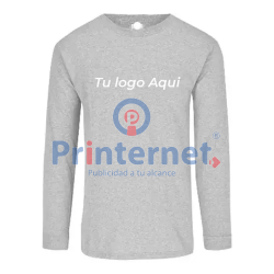 Printernet Playera De Manga Larga con Diseño al frente