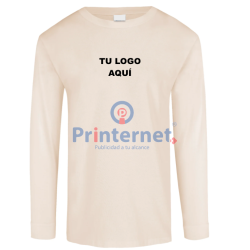 Playera Bordada Caballero Personalizada Manga Larga Tu Logo frente izquierdo