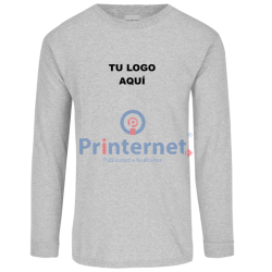 Playera Bordada Caballero Personalizada Manga Larga Tu Logo frente izquierdo