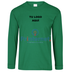 Playera Bordada Caballero Personalizada Manga Larga Tu Logo frente izquierdo