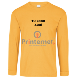 Playera Bordada Caballero Personalizada Manga Larga Tu Logo frente izquierdo