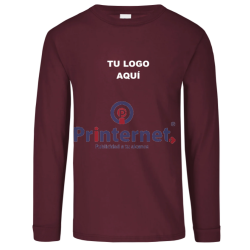 Playera Bordada Caballero Personalizada Manga Larga Tu Logo frente izquierdo