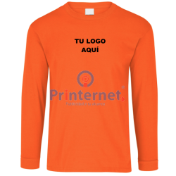 Playera Bordada Caballero Personalizada Manga Larga Tu Logo frente izquierdo