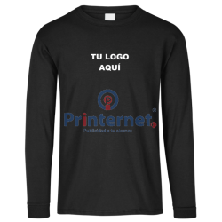 Playera Bordada Caballero Personalizada Manga Larga Tu Logo frente izquierdo