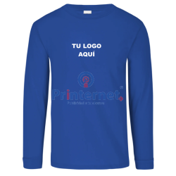 Playera Bordada Caballero Personalizada Manga Larga Tu Logo frente izquierdo