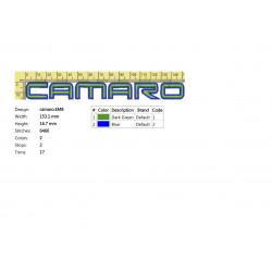 Ponchado CAMARO alta calidad listo para bordar en Printernet